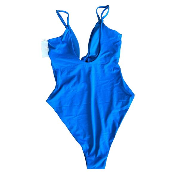 Andie The Santorini Swimsuit‎ Women Medium Blue One Piece Knot Cut Out NWT - Picture 8 of 13